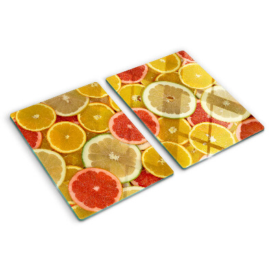 Glazen snijplanken Citrusvruchten in regenboogkleuren