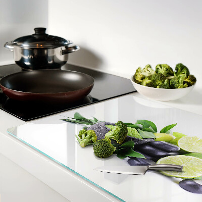 Deska kuchenna szklana Cytryny i winogrona na zielonym tle