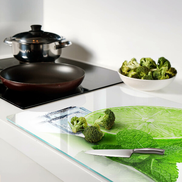 Deska kuchenna szklana Limonka z miętą i lodem