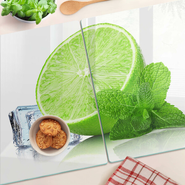 Deska kuchenna szklana Limonka z miętą i lodem
