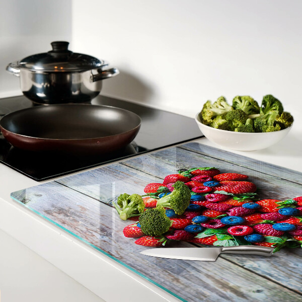 Snijplanken van glas Hart van bosvruchten