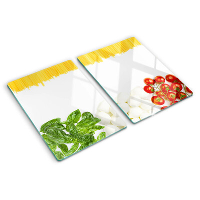 Snijplanken van glas Pasta met kruiden en tomaten