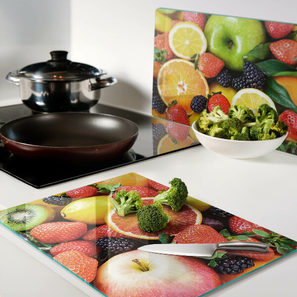 Szklana deska kuchenna Owoce tropikalne i jagody