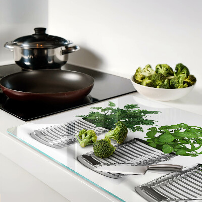 Deska kuchenna szklana Rośliny w metalowych doniczkach