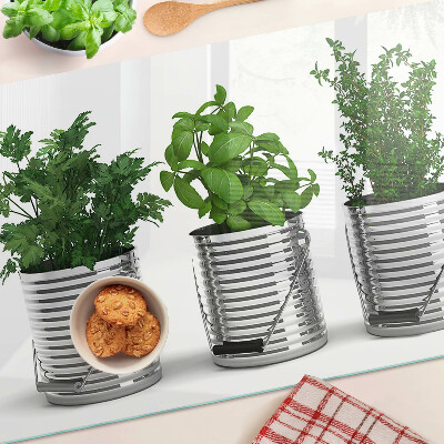 Snijplanken glas Planten in metalen potten