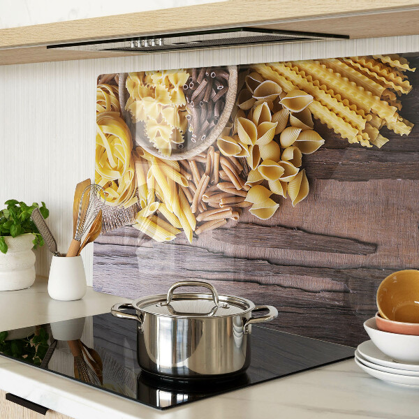 Szklana deska do krojenia Makaron i drewniane akcenty