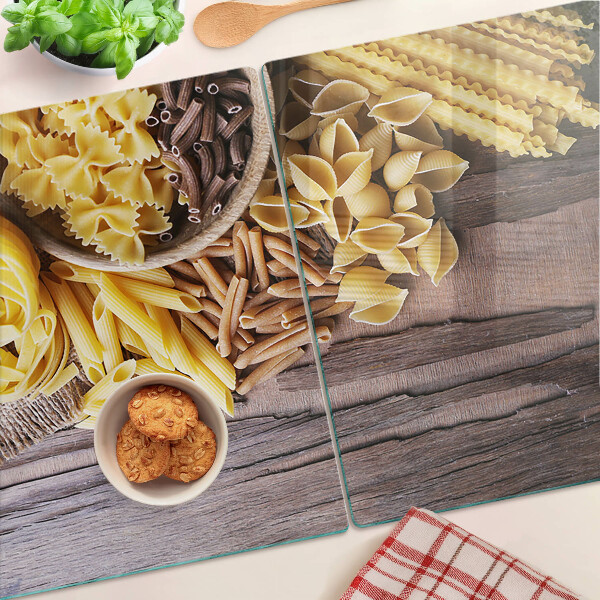 Glazen snijplanken Pasta en houten accenten