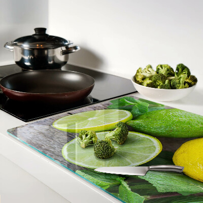 Szklana deska kuchenna Cytryny i limonki z miętą