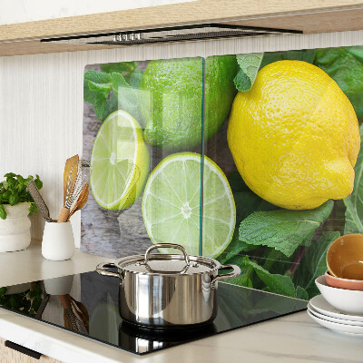 Szklana deska kuchenna Cytryny i limonki z miętą