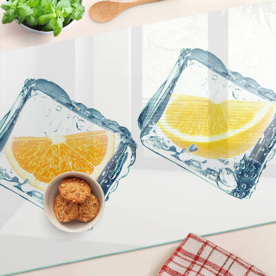 Szklana deska kuchenna Owoce w lodzie