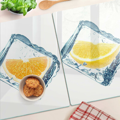 Szklana deska kuchenna Owoce w lodzie