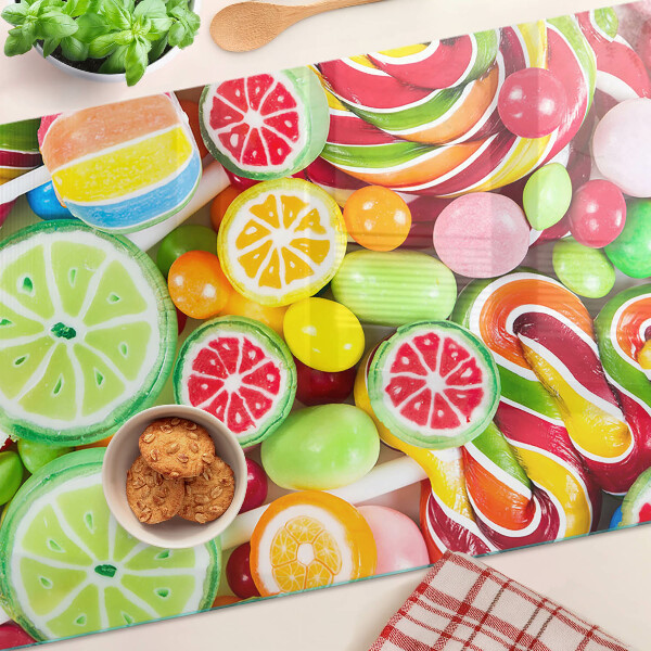 Deska kuchenna szklana Słodkie cukierki i owoce