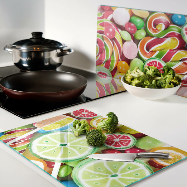 Deska kuchenna szklana Słodkie cukierki i owoce