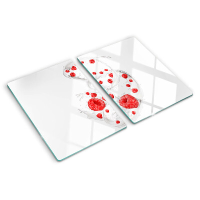 Deska kuchenna szklana Malinowe bąbelki w wodzie
