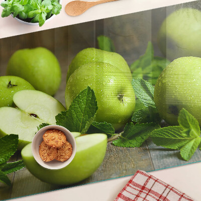 Szklana deska do krojenia Zielone jabłka z miętą