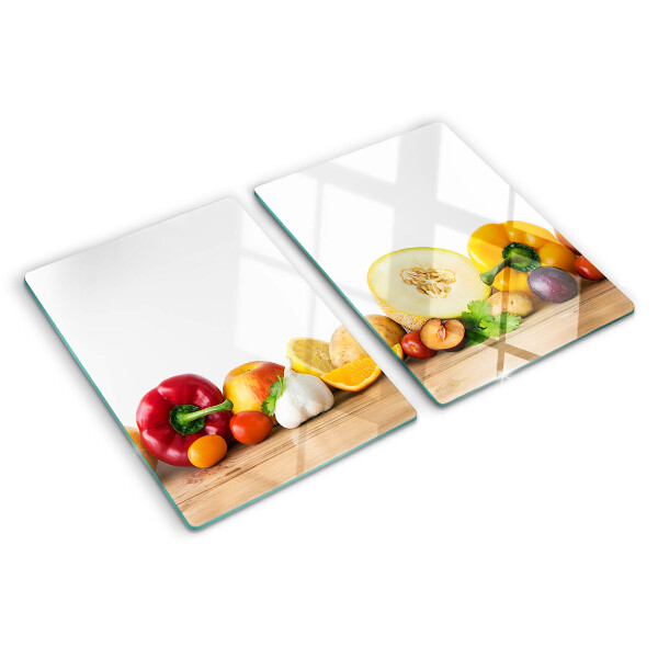 Szklana deska do krojenia Owoce na desce