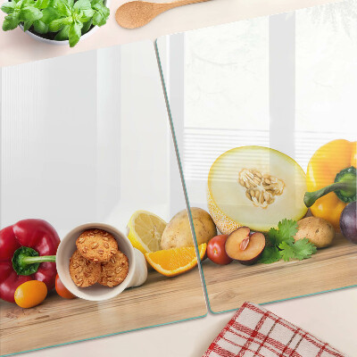 Szklana deska do krojenia Owoce na desce