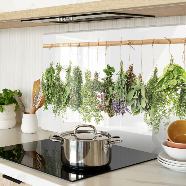 Szklana deska kuchenna Suszone zioła na sznurku