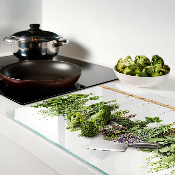 Szklana deska kuchenna Suszone zioła na sznurku