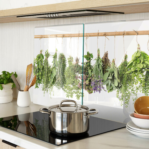 Szklana deska kuchenna Suszone zioła na sznurku