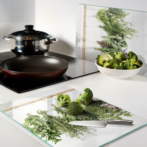 Szklana deska kuchenna Suszone zioła na sznurku