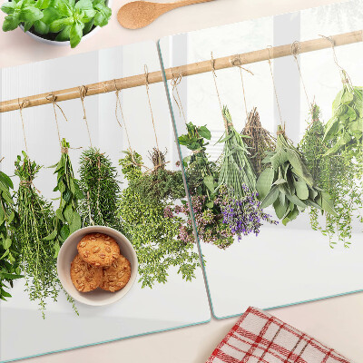 Szklana deska kuchenna Suszone zioła na sznurku