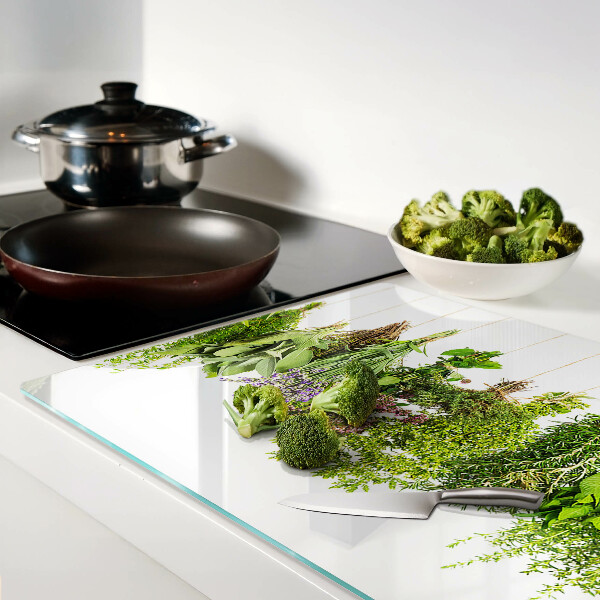 Szklana deska kuchenna Zioła w wiszących doniczkach