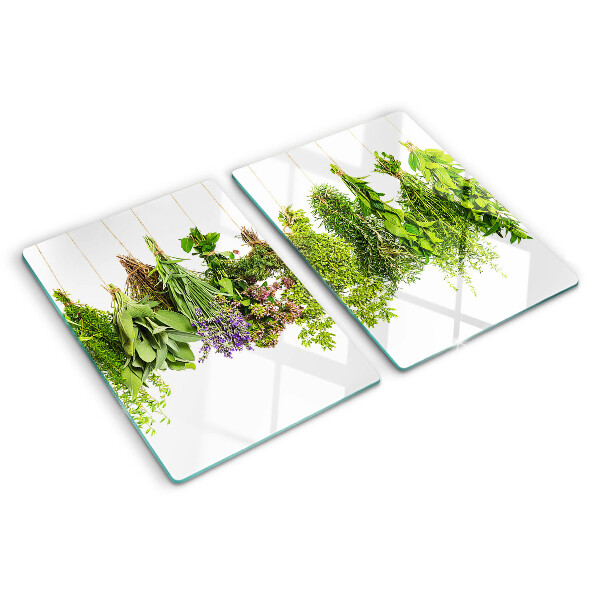 Szklana deska kuchenna Zioła w wiszących doniczkach