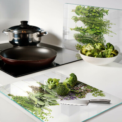 Szklana deska kuchenna Zioła w wiszących doniczkach