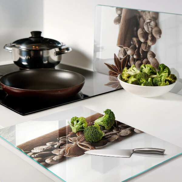 Deska kuchenna szklana Kawa i przyprawy