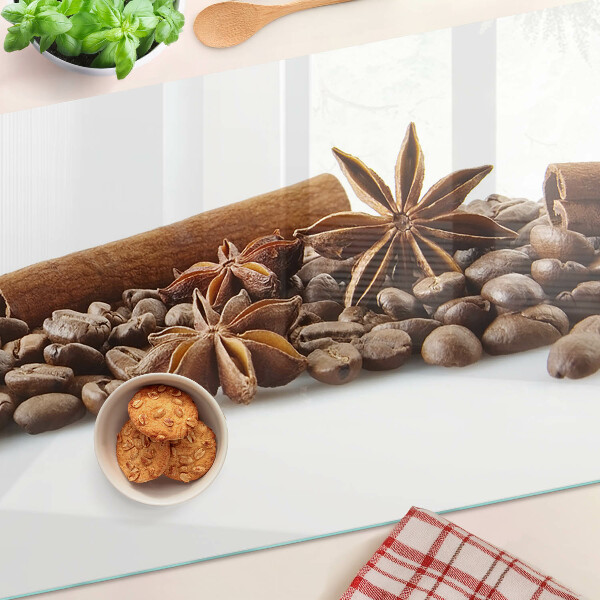 Deska kuchenna szklana Przyprawy i ziarna kawy