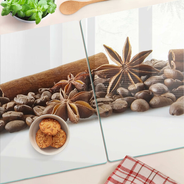 Deska kuchenna szklana Przyprawy i ziarna kawy