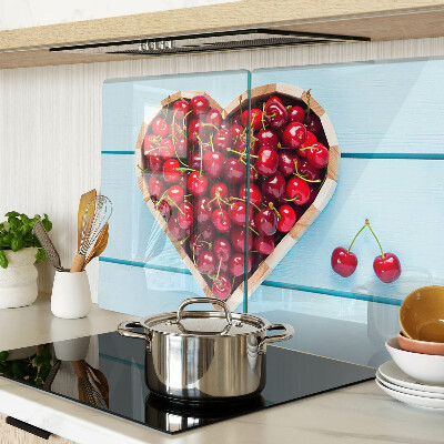 Szklana deska kuchenna Czereśnie w sercu