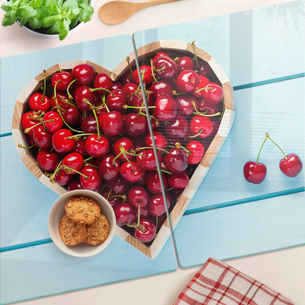 Szklana deska kuchenna Czereśnie w sercu