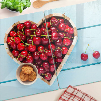 Szklana deska kuchenna Czereśnie w sercu