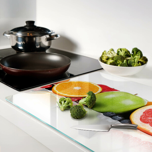 Szklana deska kuchenna Owoce cytrusowe w pastelowych kolorach