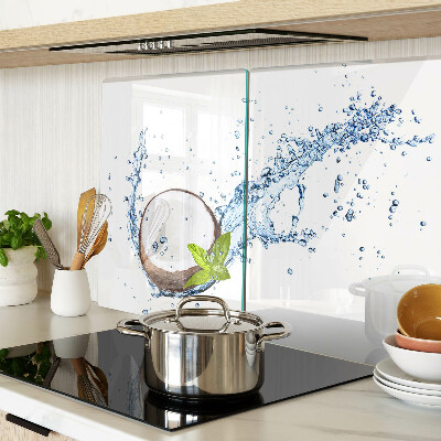 Deska kuchenna szklana Kokos z wodą i miętą