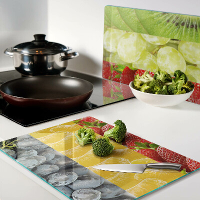 Szklana deska do krojenia Owoce w paski