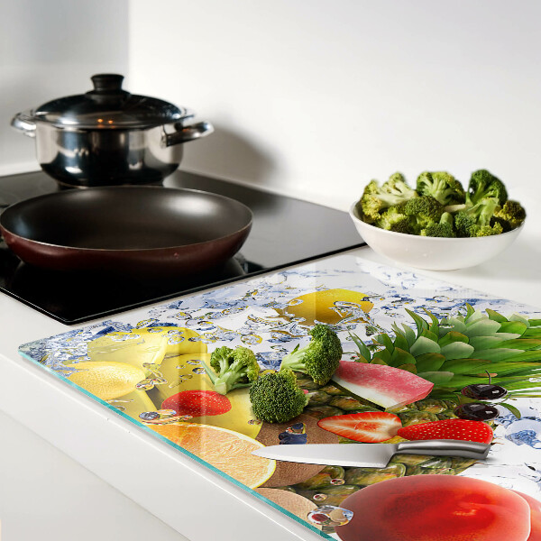 Szklana deska kuchenna Owoce w wodzie