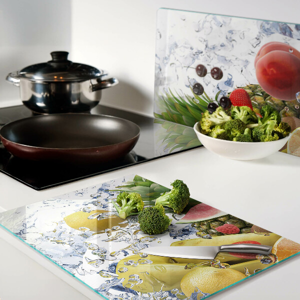 Szklana deska kuchenna Owoce w wodzie