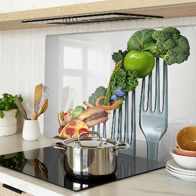 Snijplanken van glas Eten op een vork