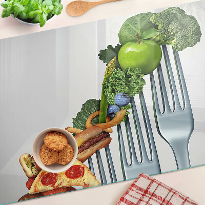 Snijplanken van glas Eten op een vork