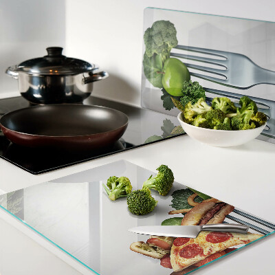 Szklana deska kuchenna Jedzenie na widelcu