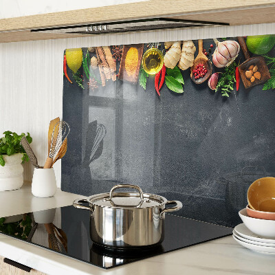 Snijplanken glas Keukenkruiden en ingrediënten