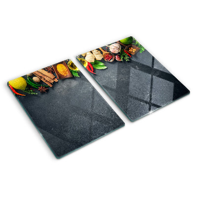 Snijplanken glas Keukenkruiden en ingrediënten