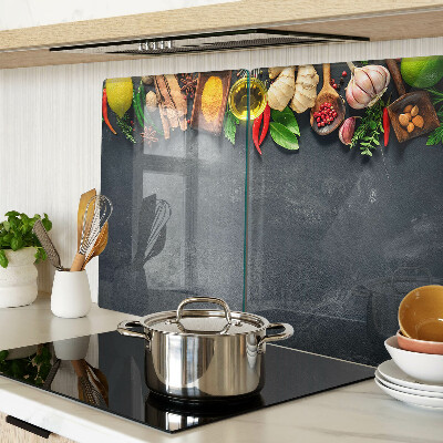 Szklana deska kuchenna Kuchenne przyprawy i składniki