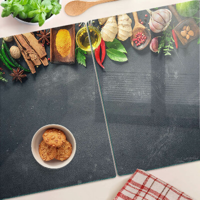 Szklana deska kuchenna Kuchenne przyprawy i składniki