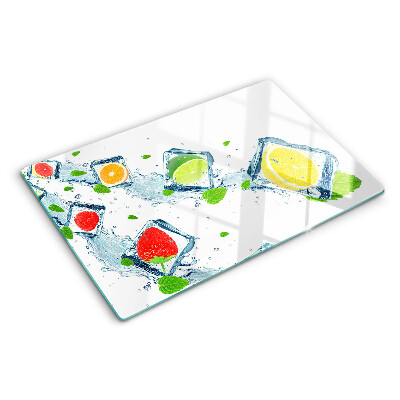 Snijplanken van glas Fruitmotief met kleurrijke plakjes.