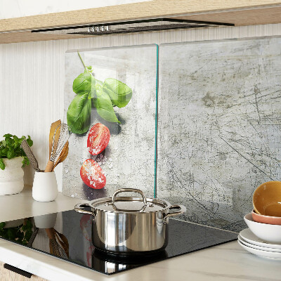 Szklana deska kuchenna Pomidory z bazylią i solą