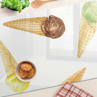 Szklana deska kuchenna Lody w waflu